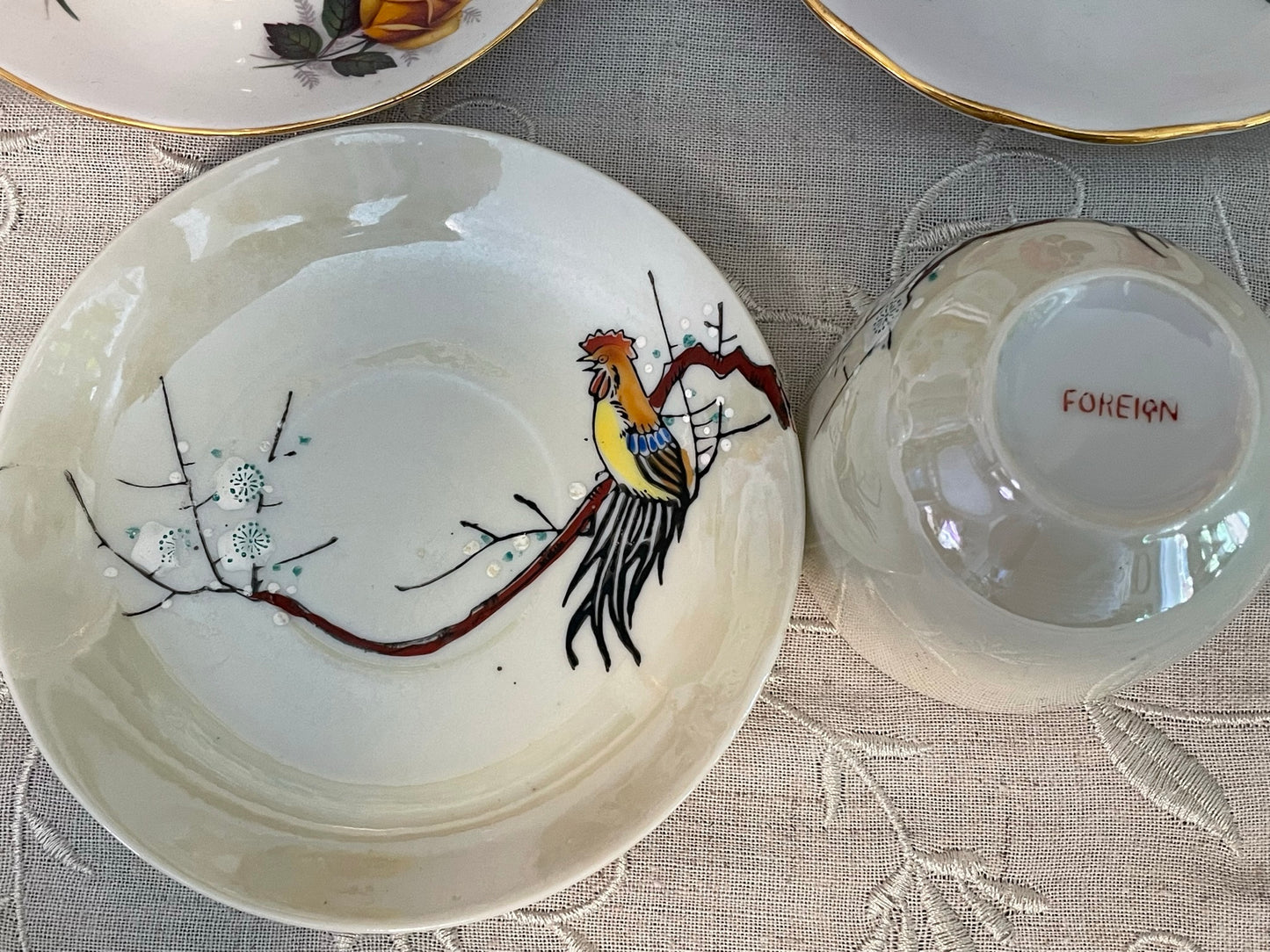 Vintage Hand-painted 'Foreign' Tea Cup & Saucer Set