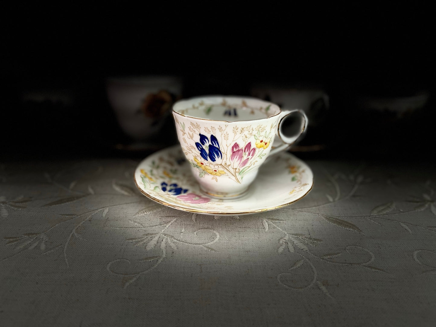 Vintage Royal Stafford Hand-Painted Tea Cup & Saucer Set