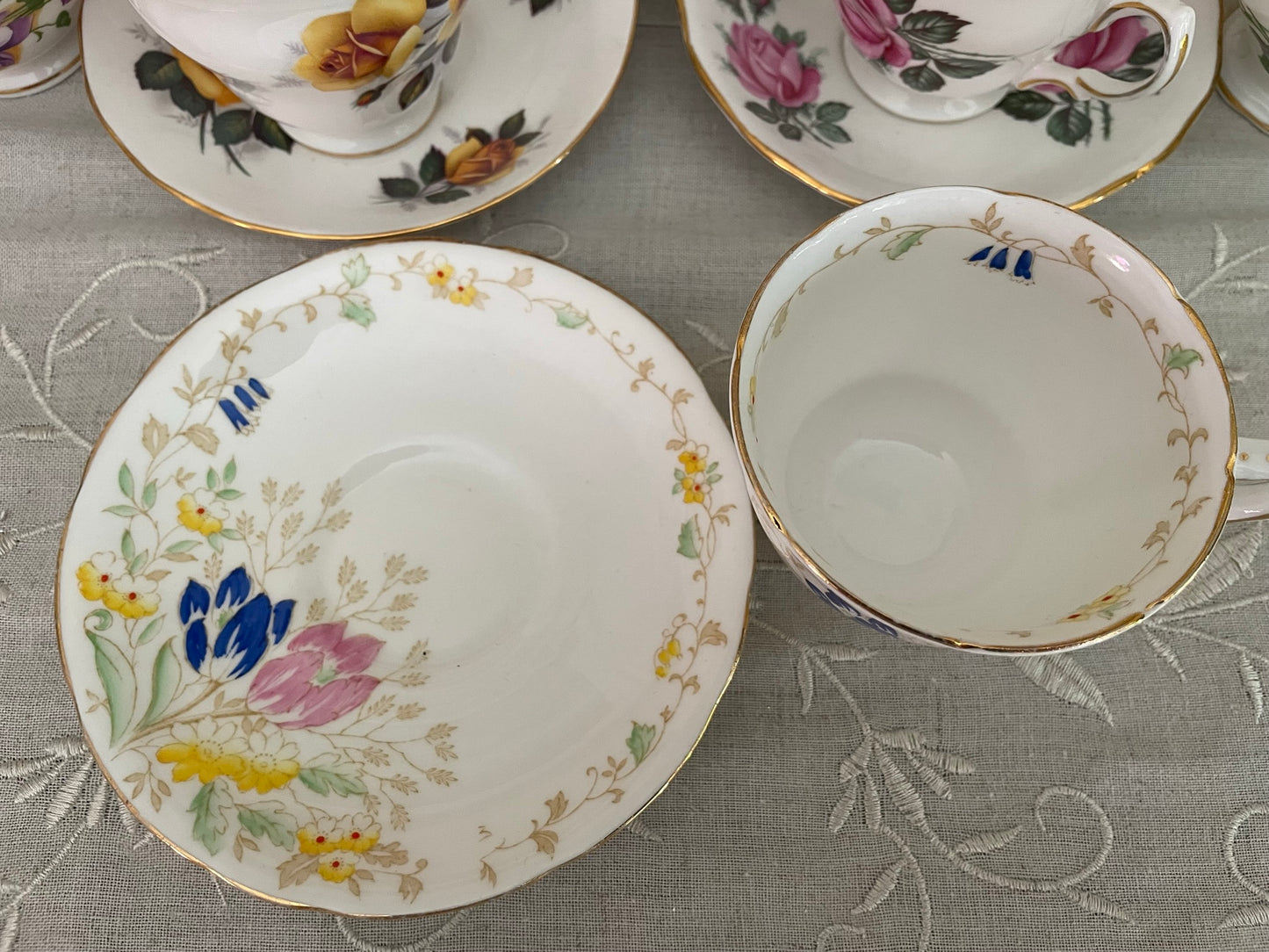 Vintage Royal Stafford Hand-Painted Tea Cup & Saucer Set