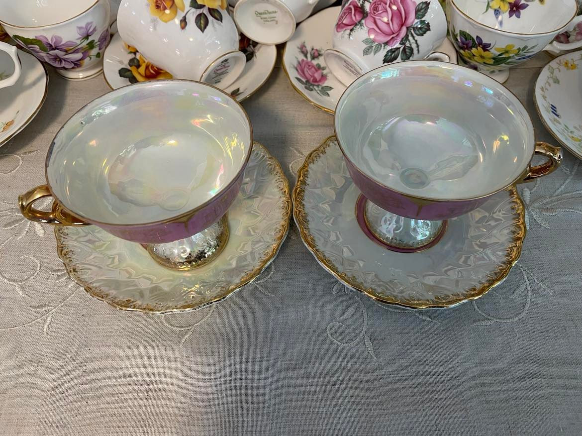 A Pair, Vintage Tea Cup & Saucer Set Made in Japan